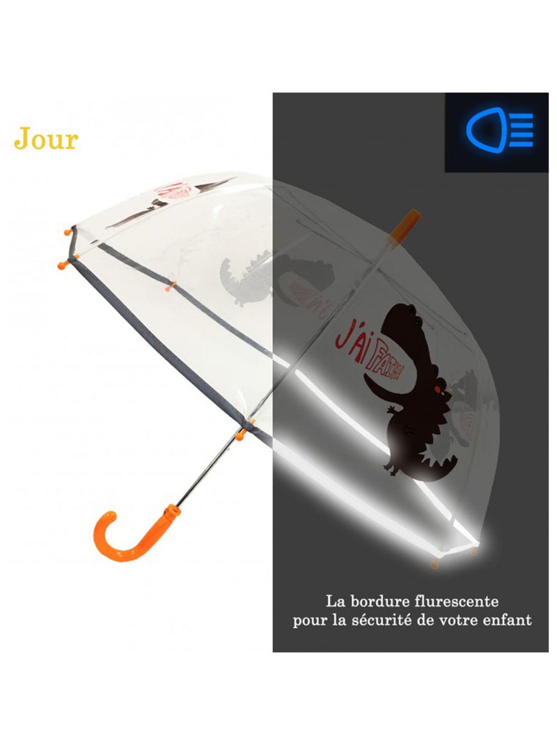 SMATI | Parapluie enfant transparent Dinosaure Marron chocolat - Kiabi