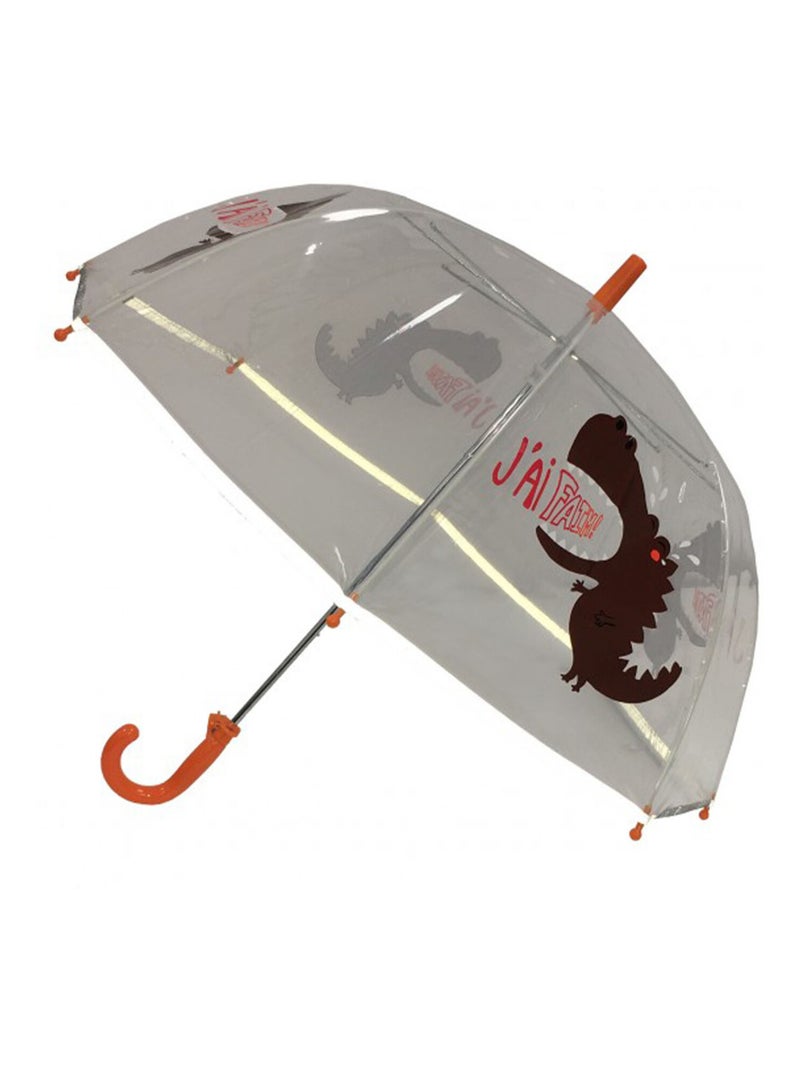 SMATI | Parapluie enfant transparent Dinosaure Marron chocolat - Kiabi