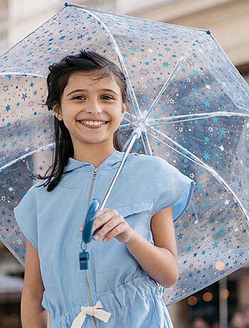 SMATI | Parapluie enfant transparent Étoiles Bleu