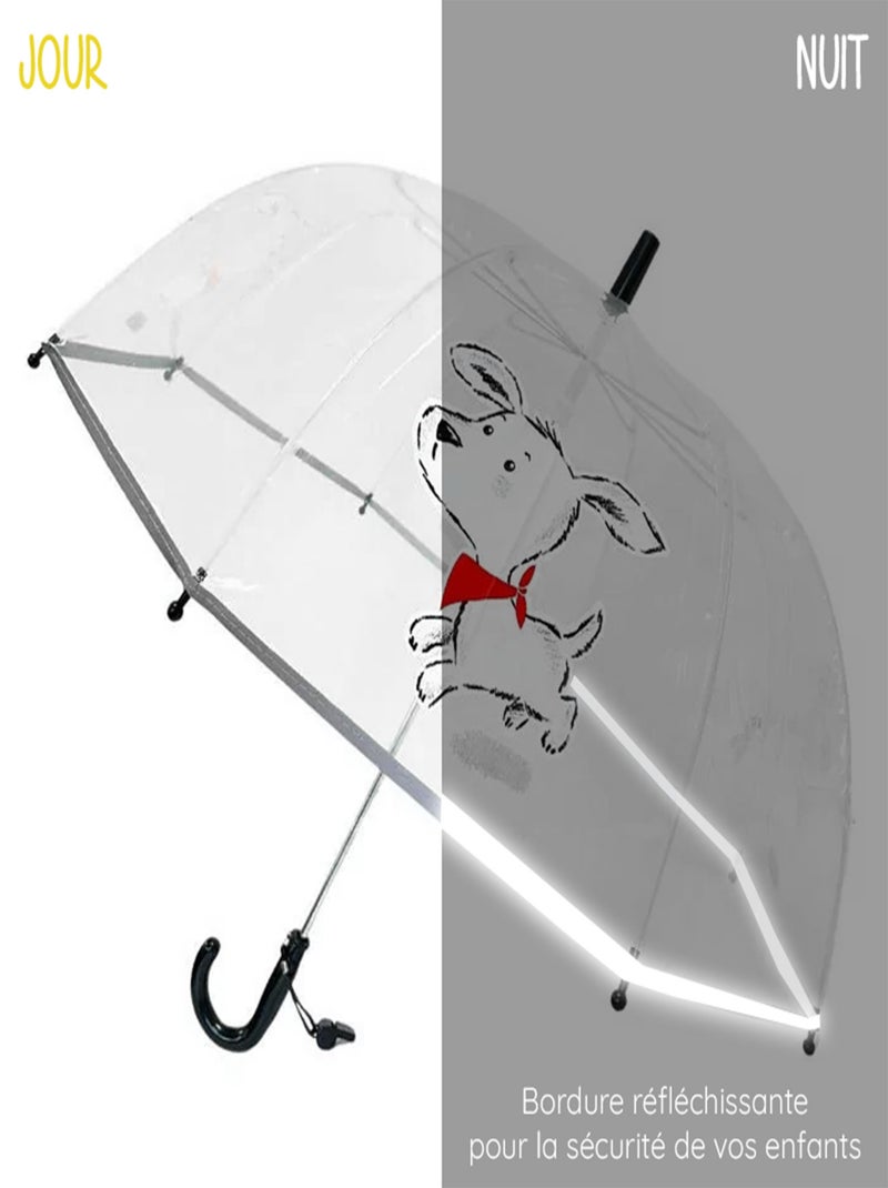 SMATI | Parapluie enfant transparent Petit chien Scotty Blanc - Kiabi