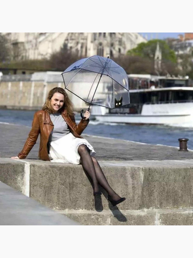 Smati | parapluie transparent long et automatique chat Noir - Kiabi