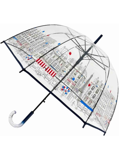 Smati | parapluie transparent long et automatique paris - Kiabi