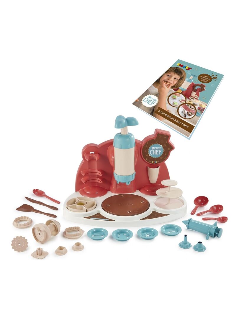Smoby Chef - Easy Biscuits Factory - Fabrique à Gâteaux + Livre de Recettes - Atelier de Cuisine Enfant - Nombreux Accessoires - Dès 5 Ans - 312109