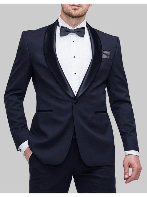 Smoking à col châle en satin Kebello - Kiabi