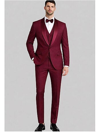 Smoking à col châle en satin Kebello