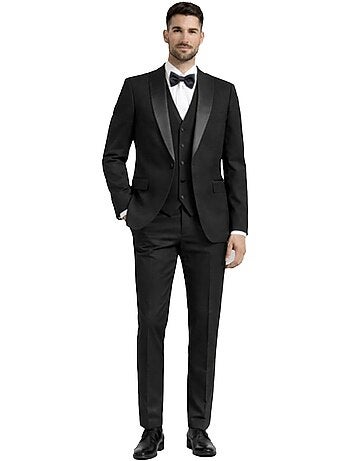 Smoking à col châle en satin Kebello