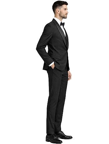 Smoking à col châle en satin Kebello