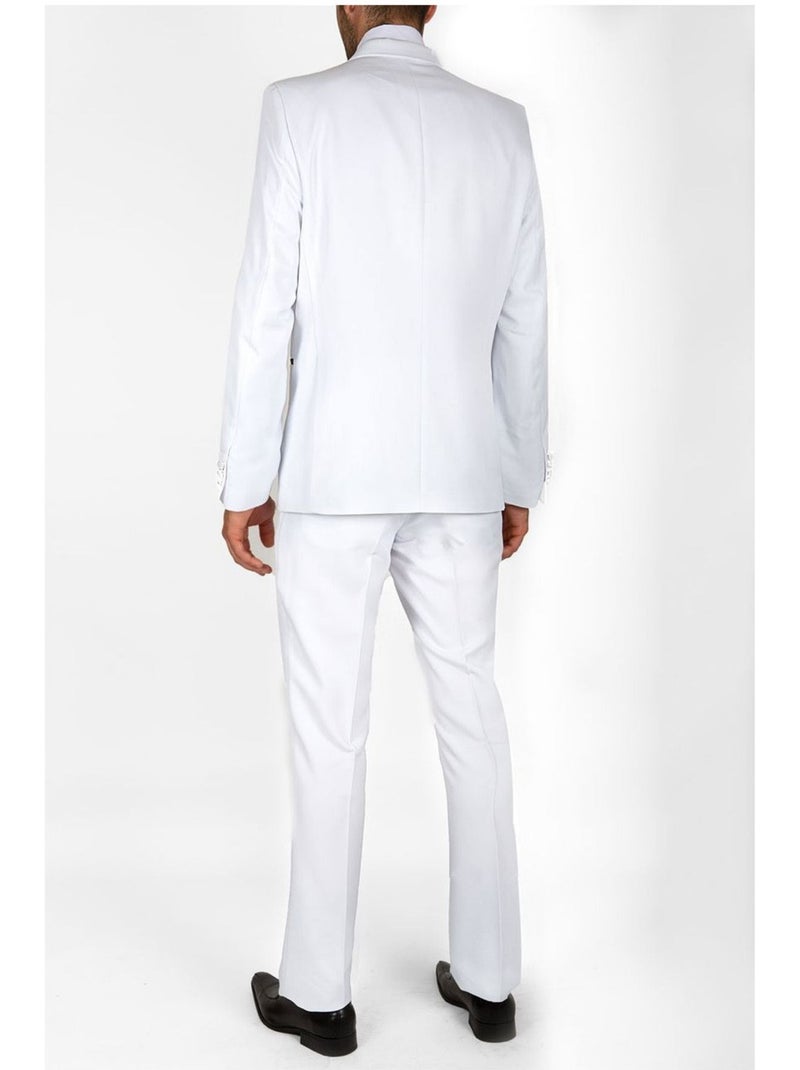 Smoking à revers en satin Kebello Blanc - Kiabi
