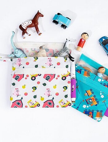 Snack & Doodle ™ Sacs à goûter Tidy Tot - Ferme/Trains