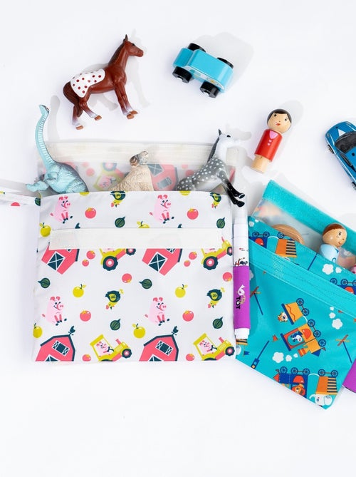 Snack & Doodle ™ Sacs à goûter Tidy Tot - Ferme/Trains - Kiabi