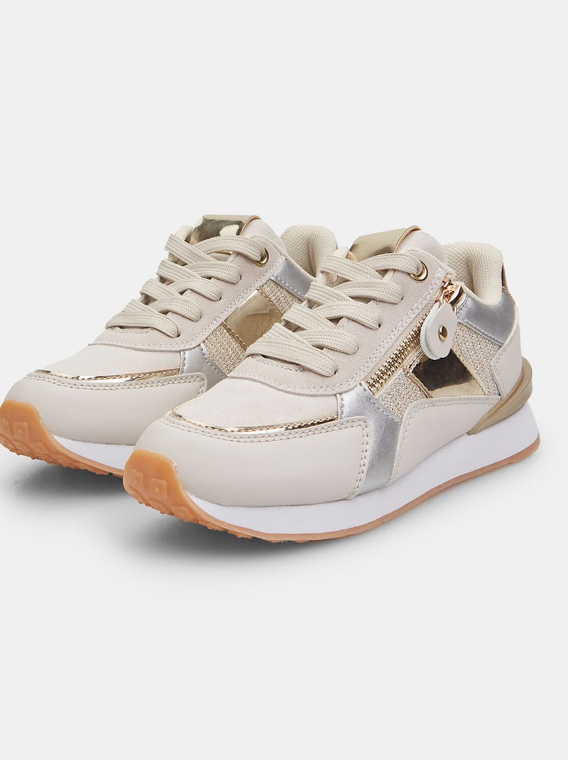 Sneakers à fermeture éclair BATA Beige - Kiabi
