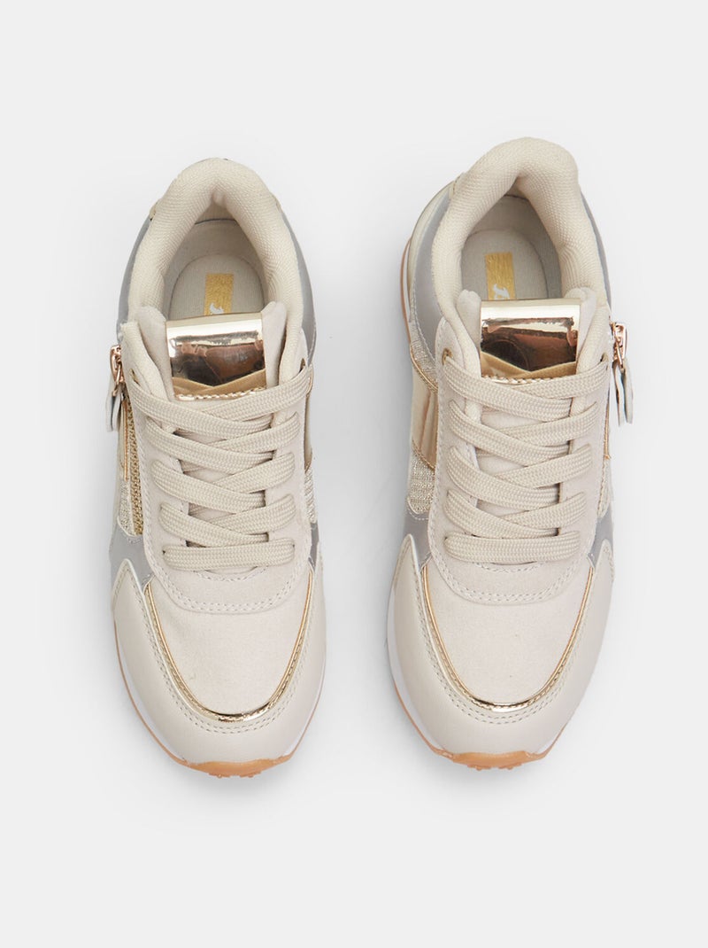 Sneakers à fermeture éclair BATA Beige - Kiabi