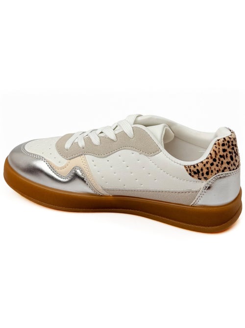 Sneakers à lacets empiècements fantaisie - AFIBEL - Kiabi