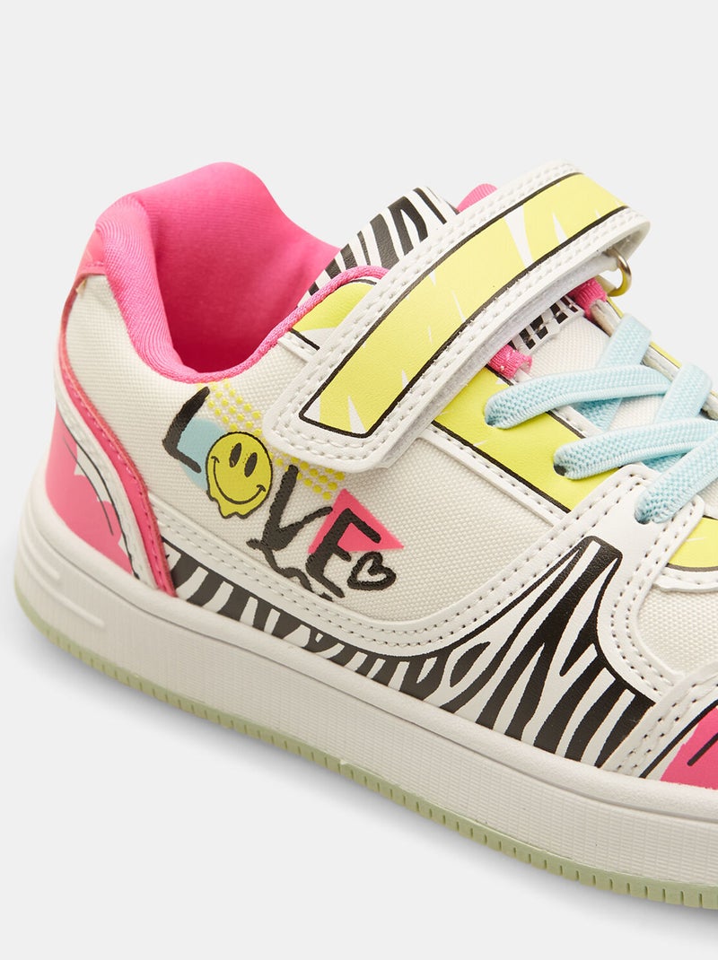 Sneakers avec bande velcro BATA Rose - Kiabi