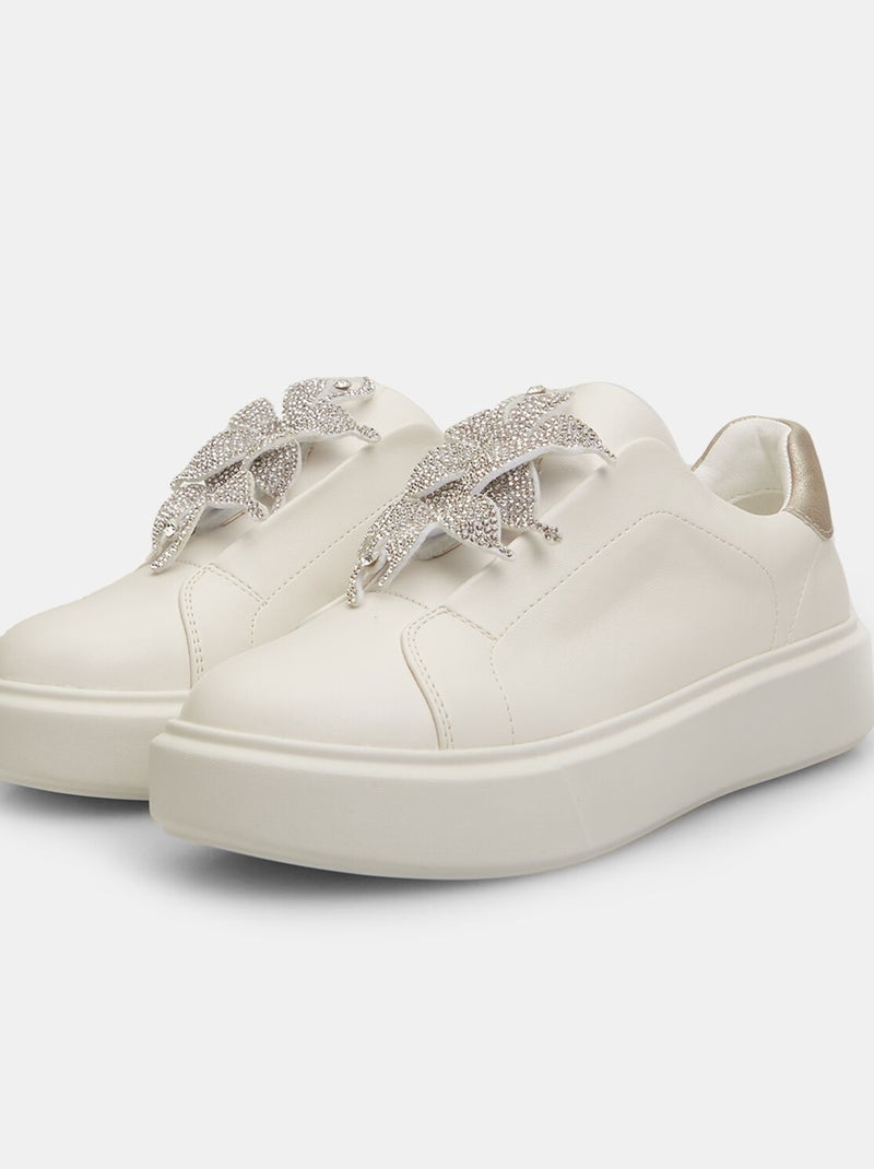 Sneakers avec des applications de bijoux BATA Blanc - Kiabi