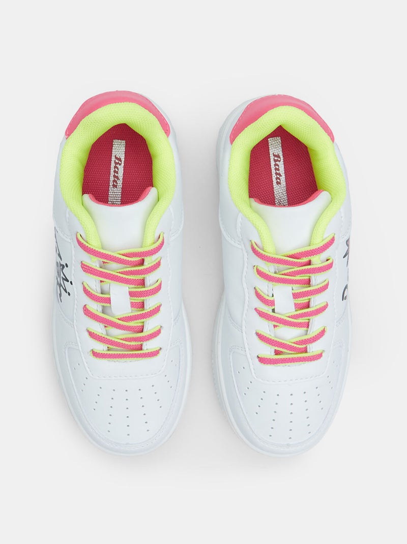 Sneakers avec lacets colorés BATA Blanc - Kiabi