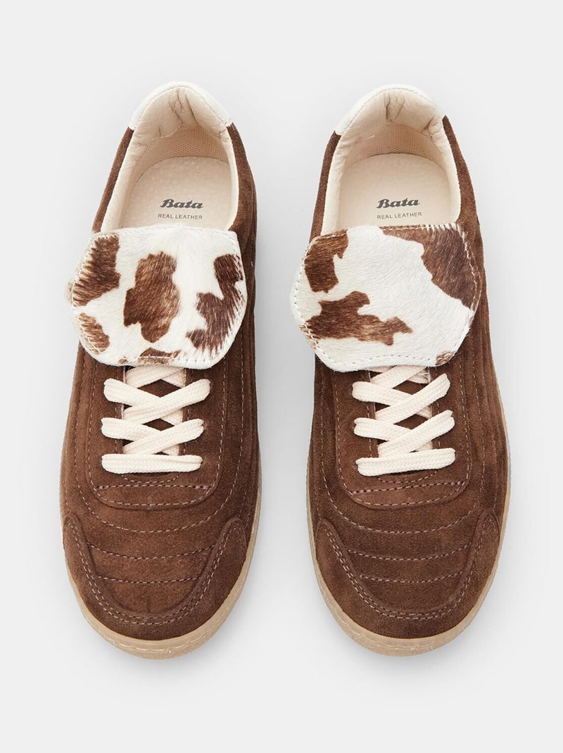 Sneakers avec languette retournée BATA Marron - Kiabi