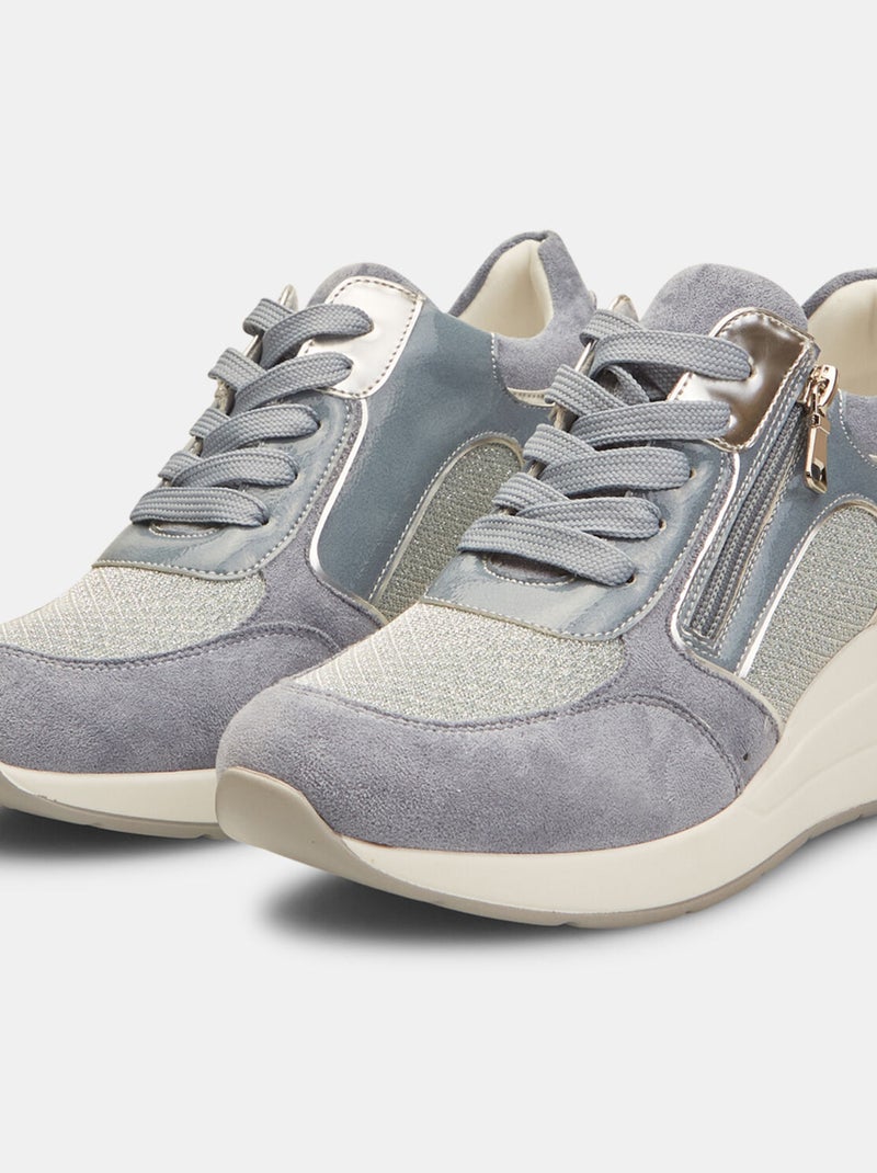 Sneakers avec semelle plate et zip BATA Bleu - Kiabi