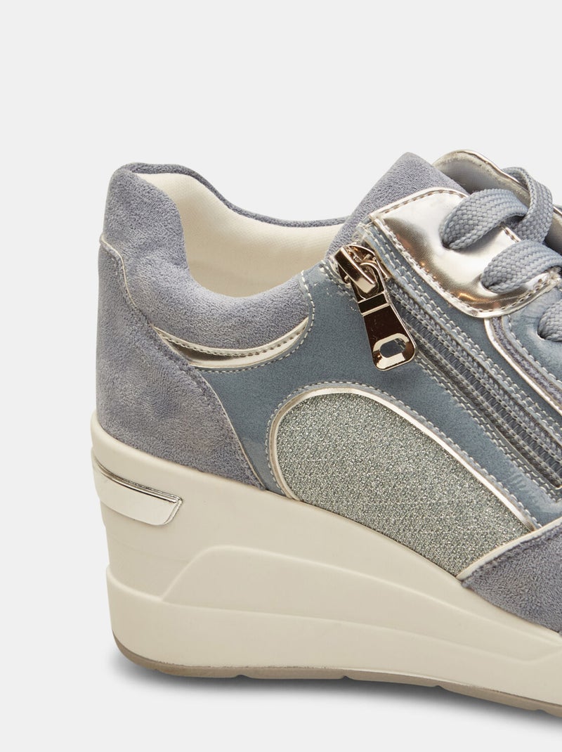Sneakers avec semelle plate et zip BATA Bleu - Kiabi