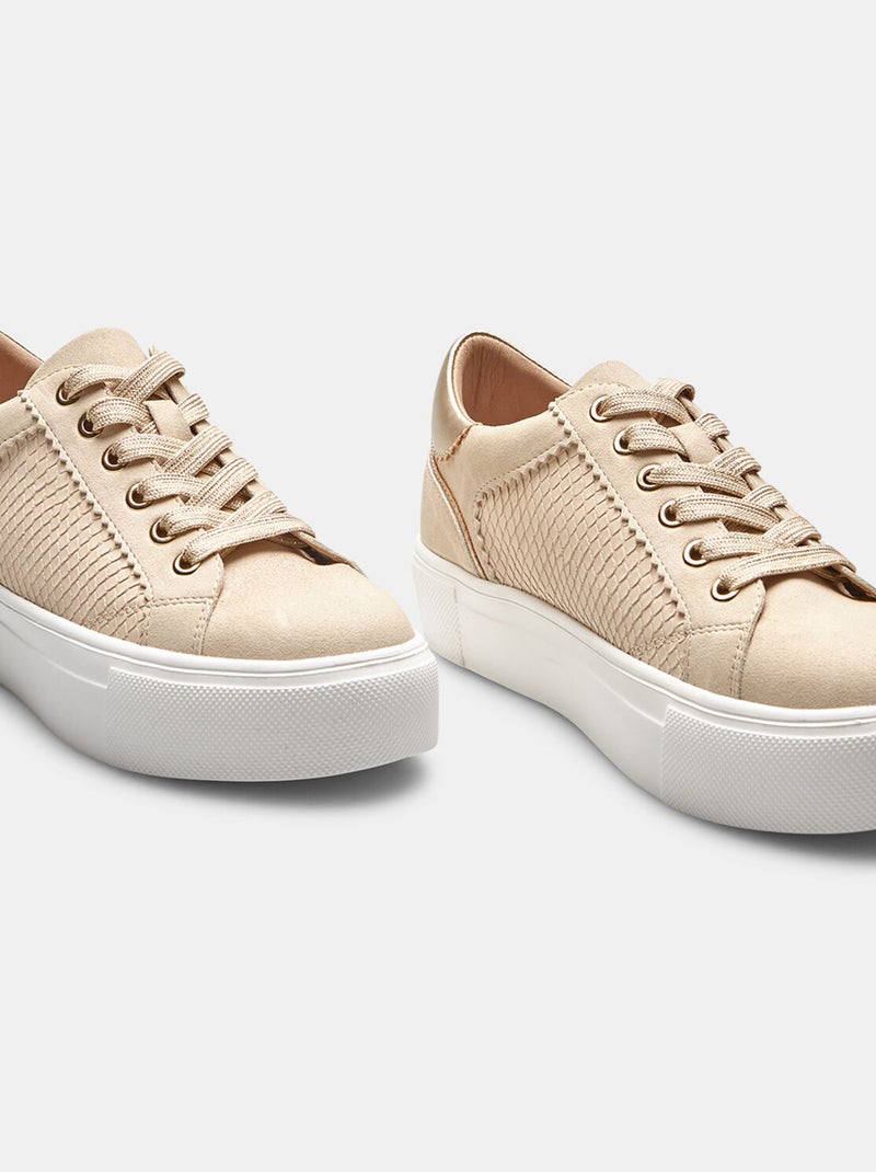 Sneakers avec semelle plateforme BATA Beige - Kiabi