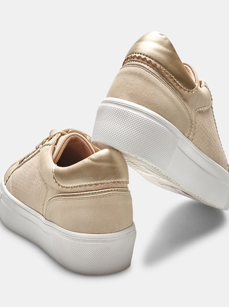 Sneakers avec semelle plateforme BATA Beige - Kiabi