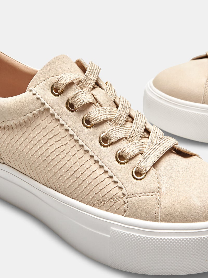 Sneakers avec semelle plateforme BATA Beige - Kiabi