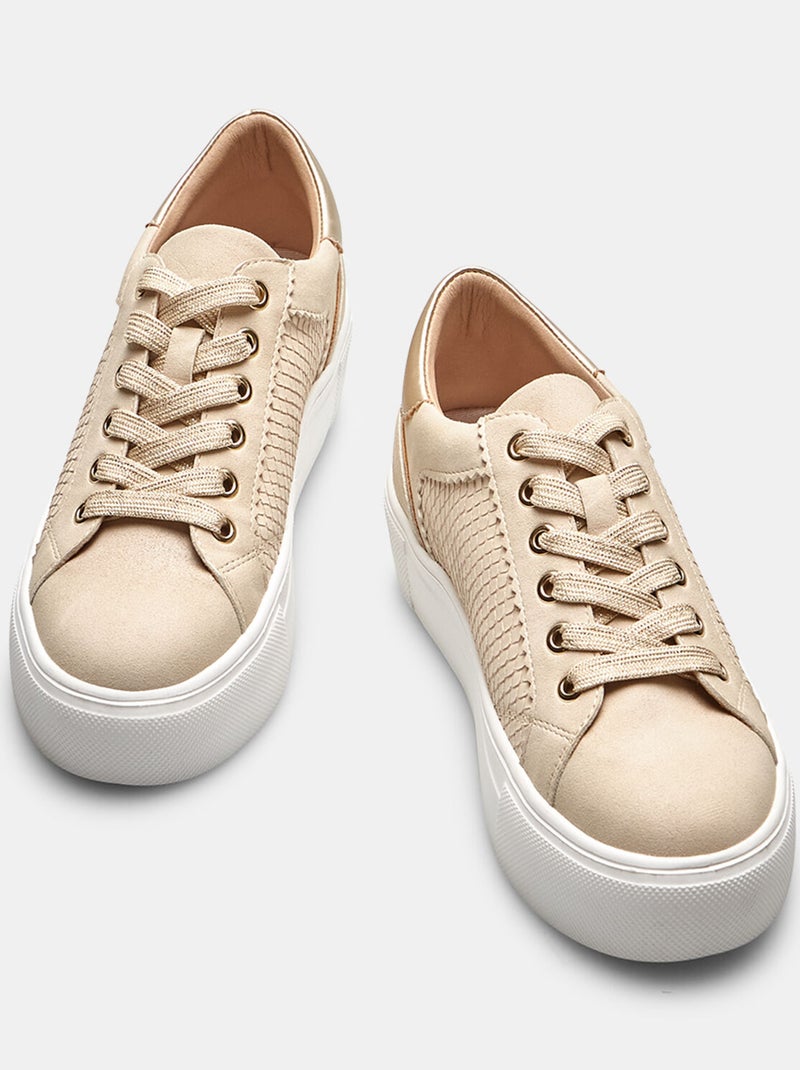 Sneakers avec semelle plateforme BATA Beige - Kiabi