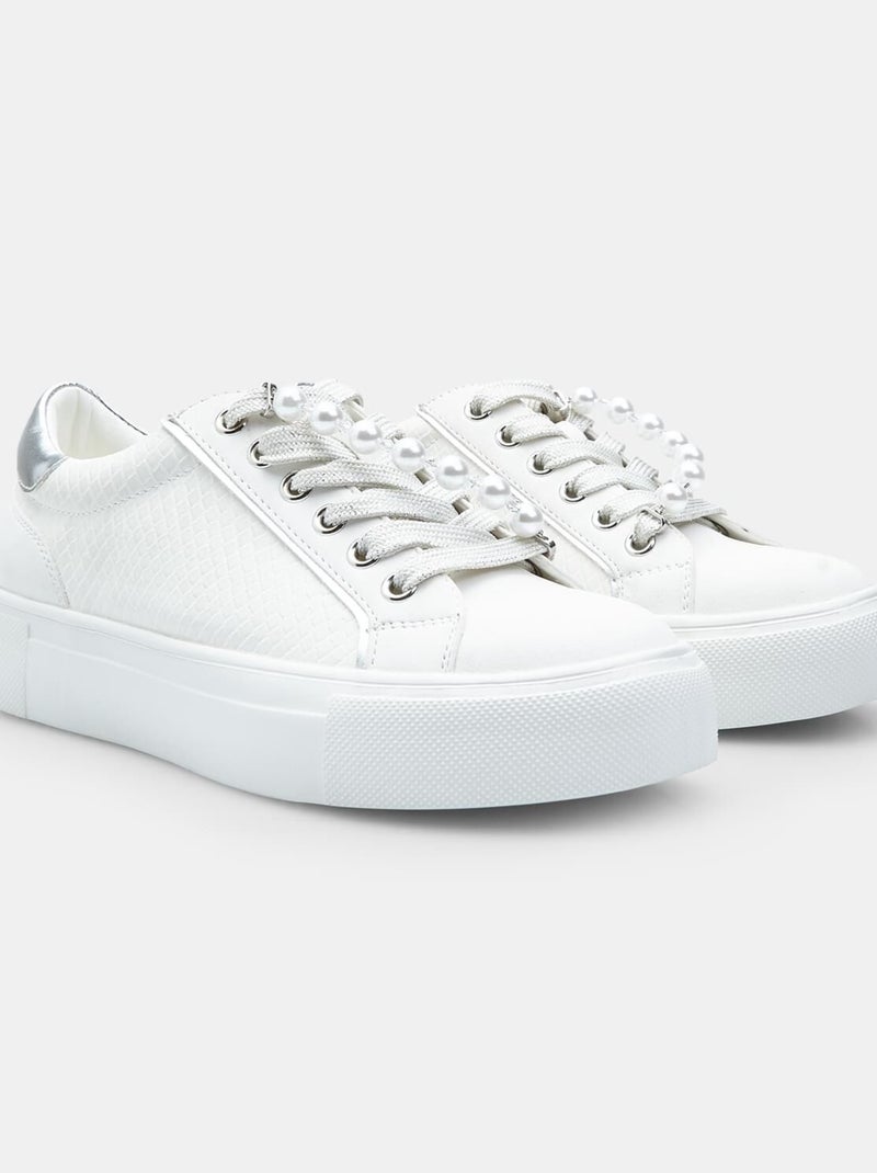 Sneakers avec semelle plateforme BATA Blanc - Kiabi