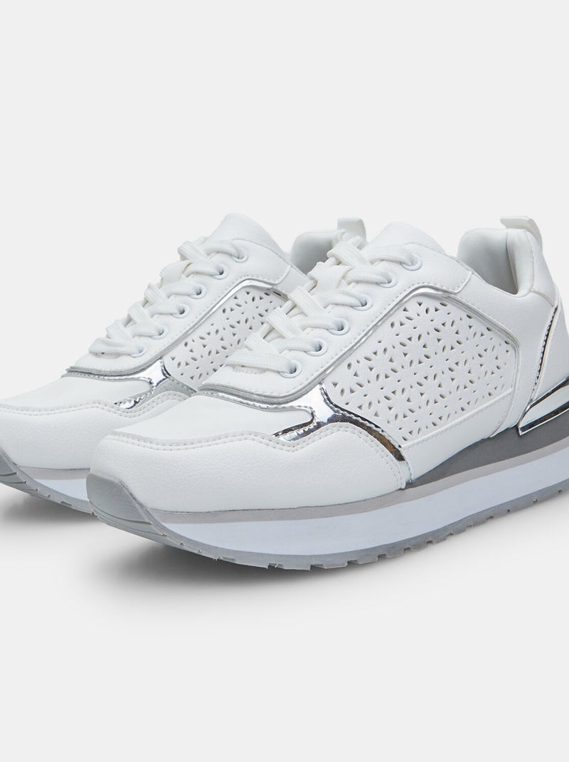 sneakers avec semelle plateforme de 3 cm BATA Blanc - Kiabi