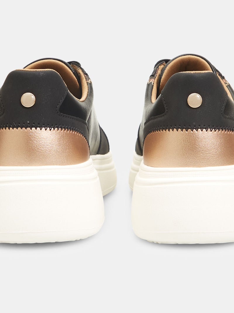 Sneakers avec semelle plateforme et détail animalier BATA Noir - Kiabi