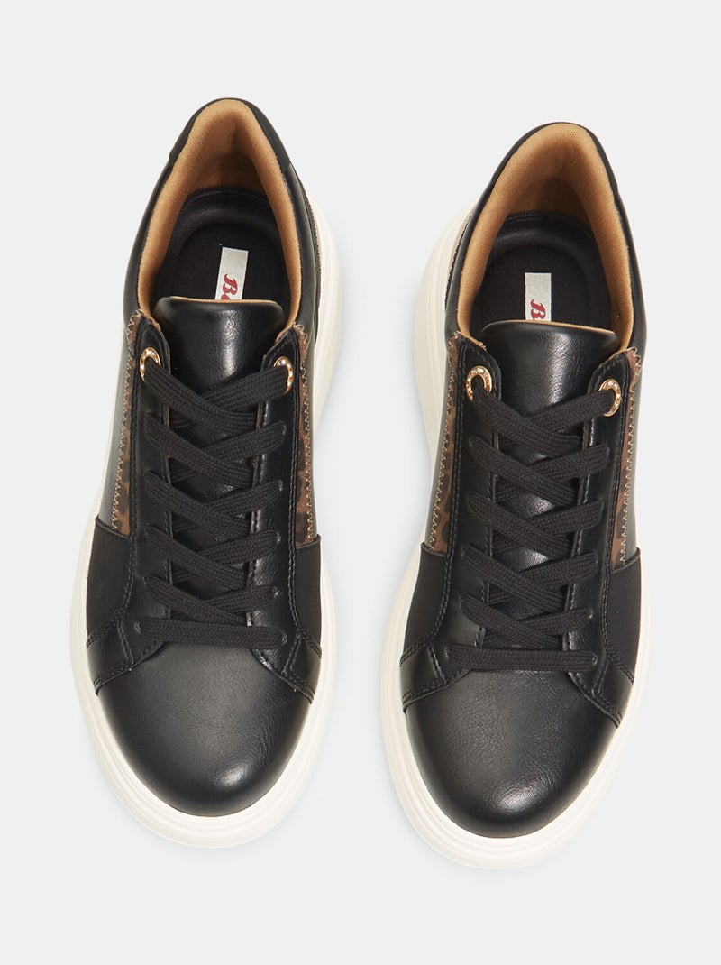 Sneakers avec semelle plateforme et détail animalier BATA Noir - Kiabi