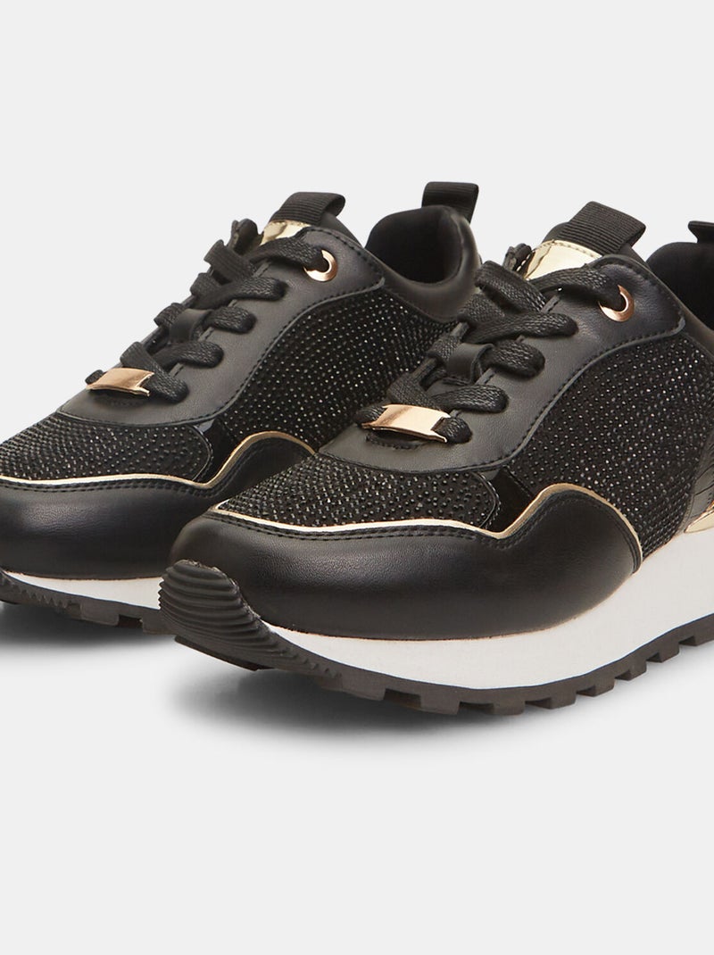 Sneakers avec strass BATA Noir - Kiabi