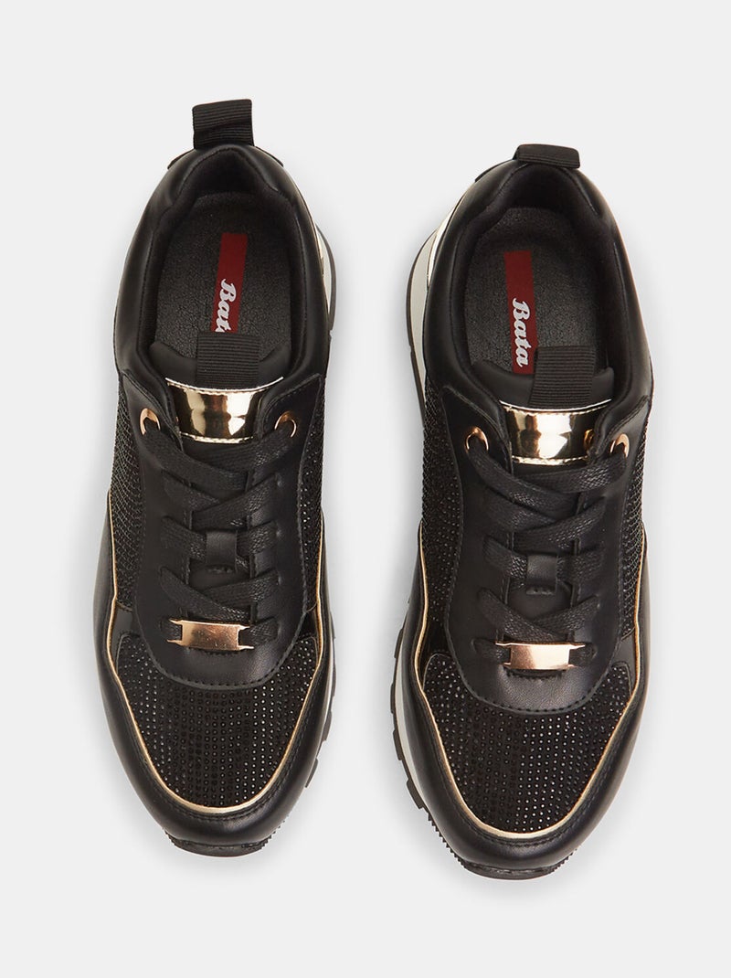 Sneakers avec strass BATA Noir - Kiabi