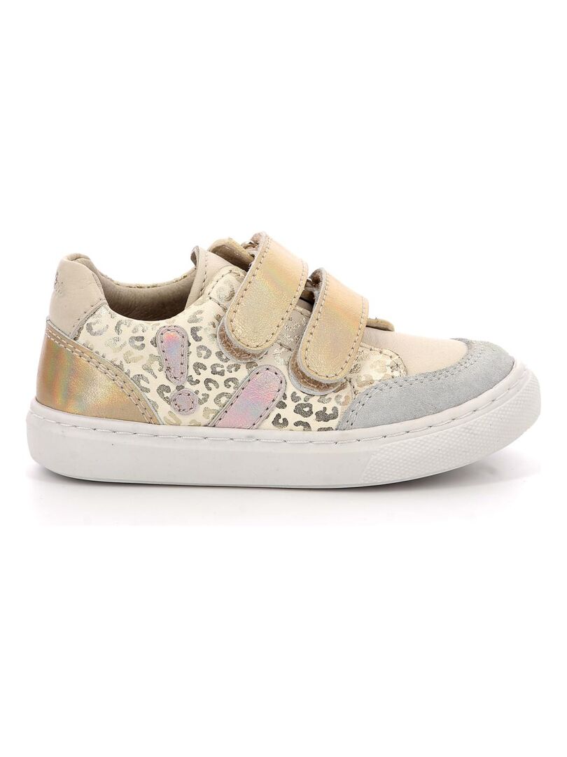 sneakers straighset en cuir crocodile doré