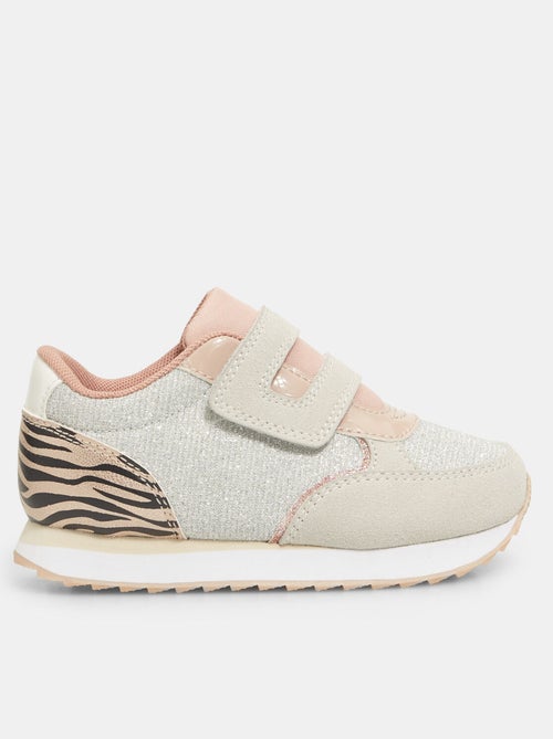 Sneakers Bubblegummers avec détail animalier et bandes velcro BATA - Kiabi