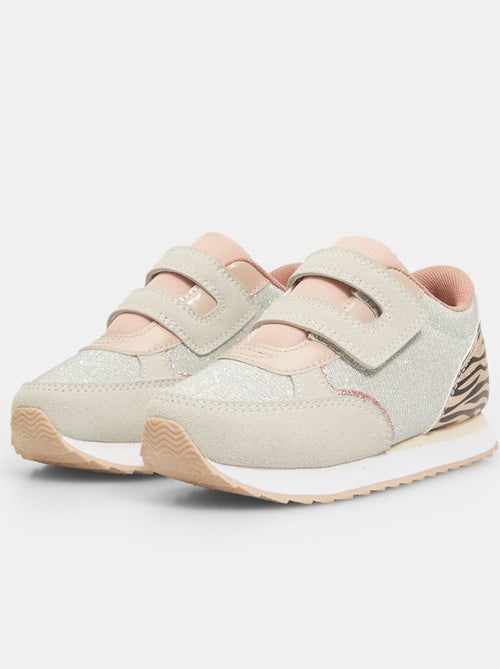 Sneakers Bubblegummers avec détail animalier et bandes velcro BATA - Kiabi