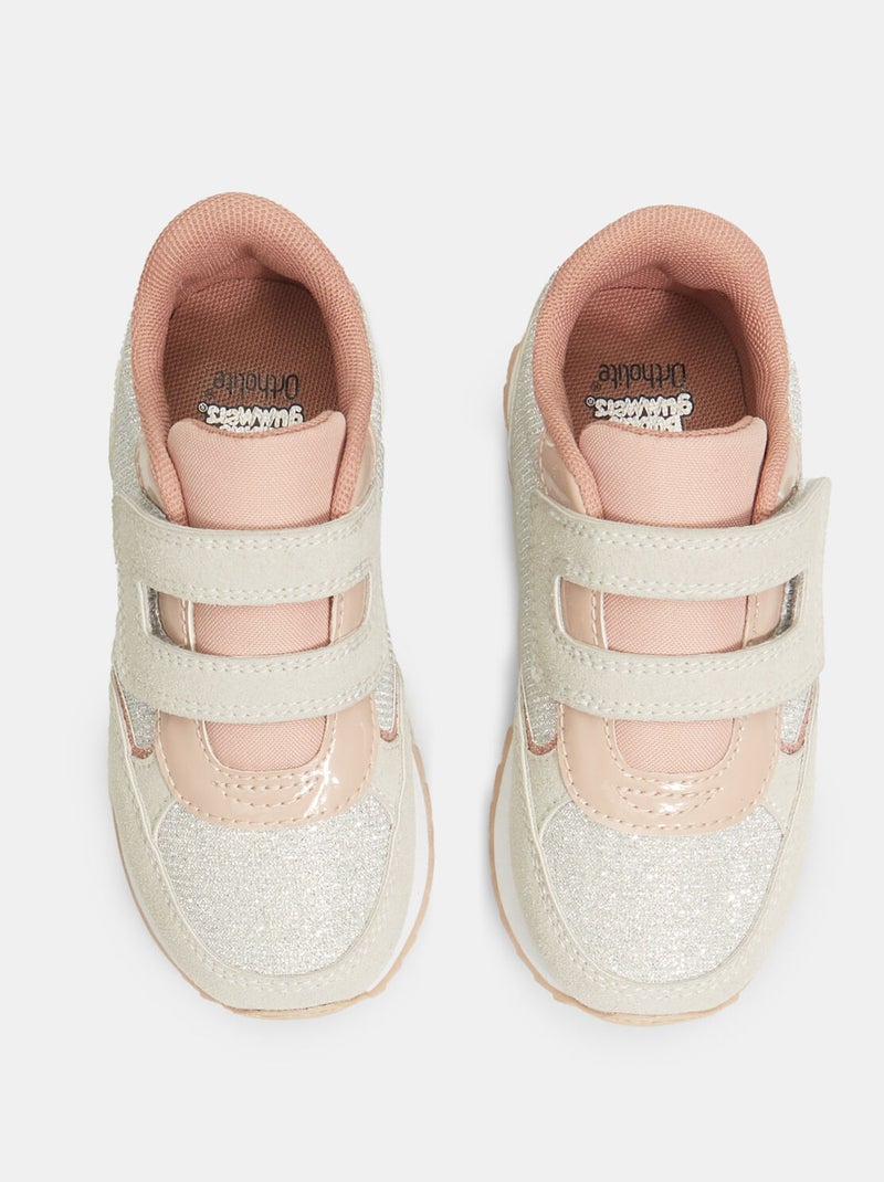 Sneakers Bubblegummers avec détail animalier et bandes velcro BATA Argent - Kiabi