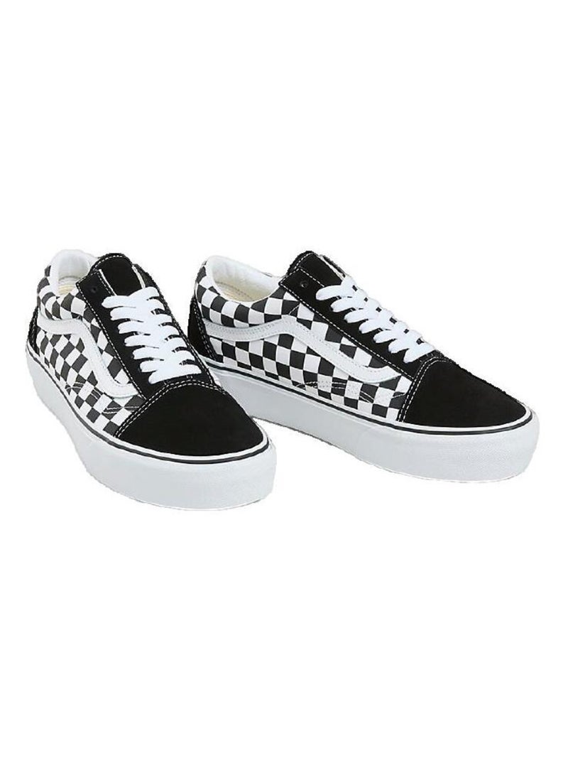 Sneakers Checkerboard Old Skool Platform toile Vans Noir - Kiabi