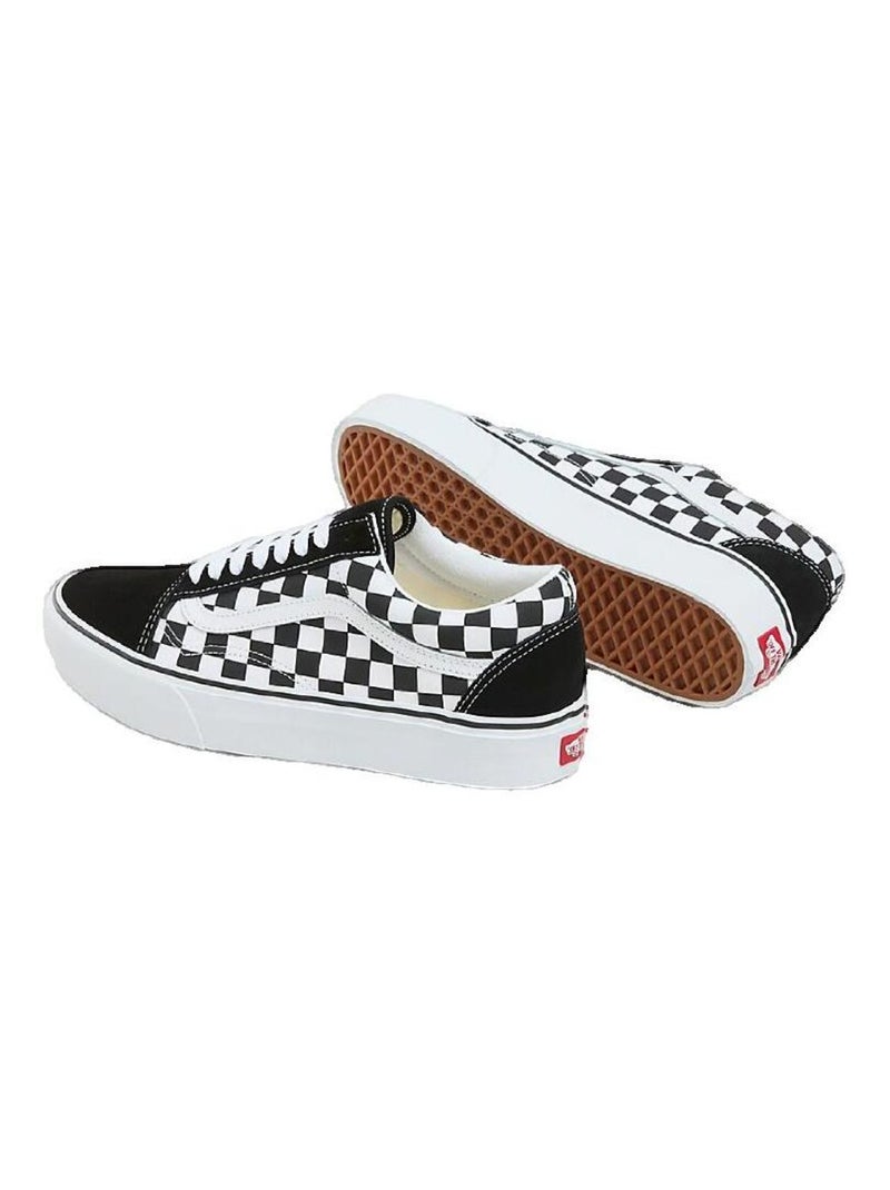 Sneakers Checkerboard Old Skool Platform toile Vans Noir - Kiabi