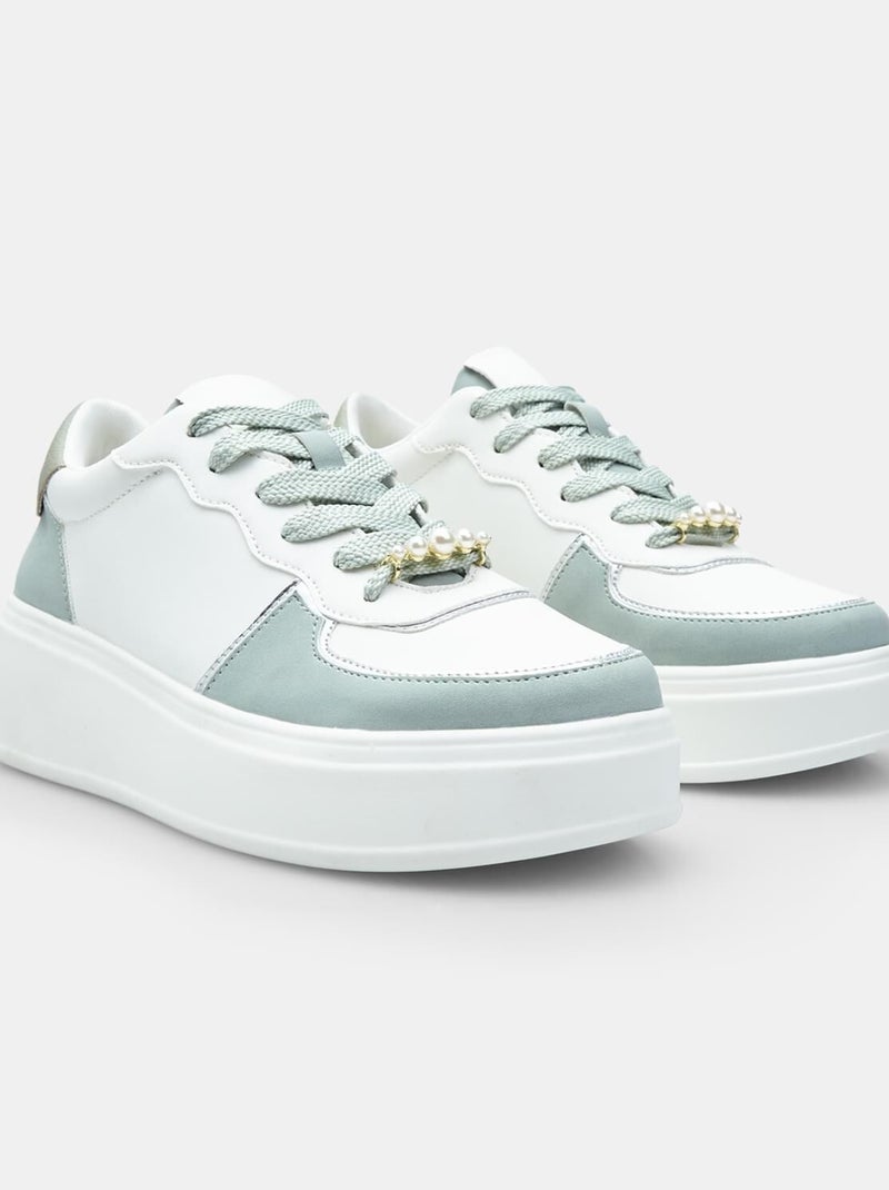 Sneakers confortables BATA Blanc Vert - Kiabi