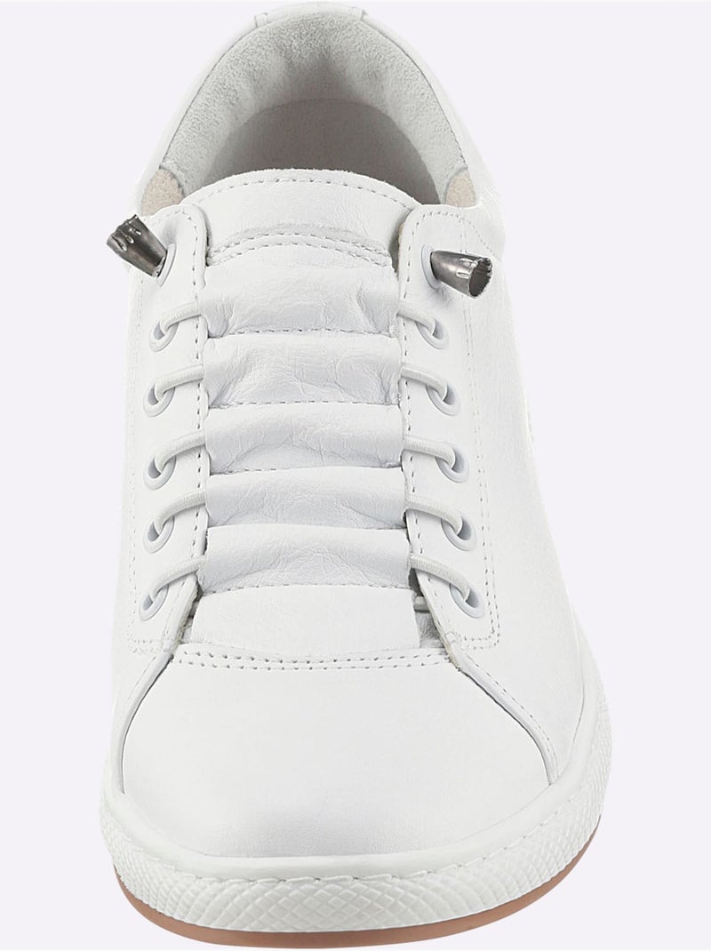 Sneakers Cuir Nappa De Vache - Taille Standard - Helline Blanc - Kiabi