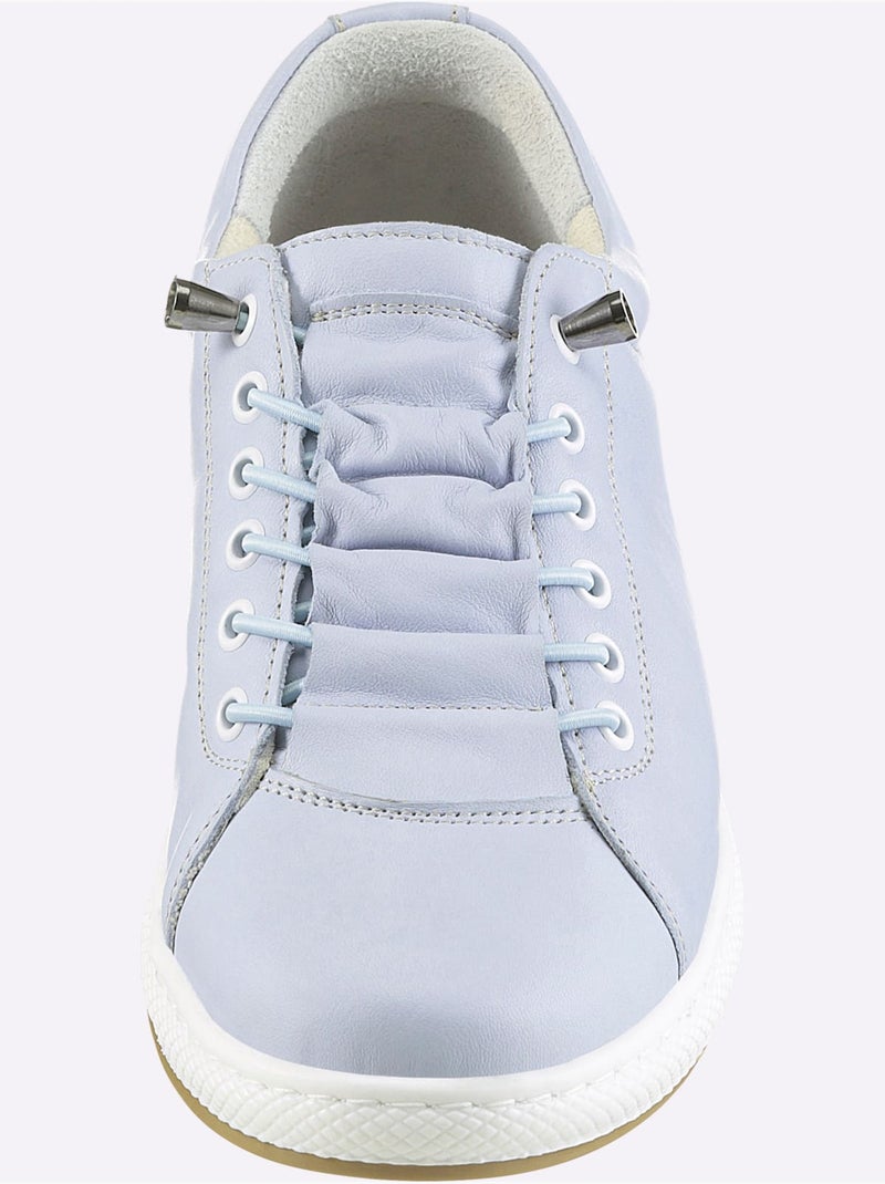 Sneakers Cuir Nappa De Vache - Taille Standard - Helline Bleu clair - Kiabi