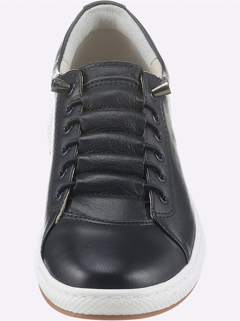 Sneakers Cuir Nappa De Vache - Taille Standard - Helline Bleu marine - Kiabi