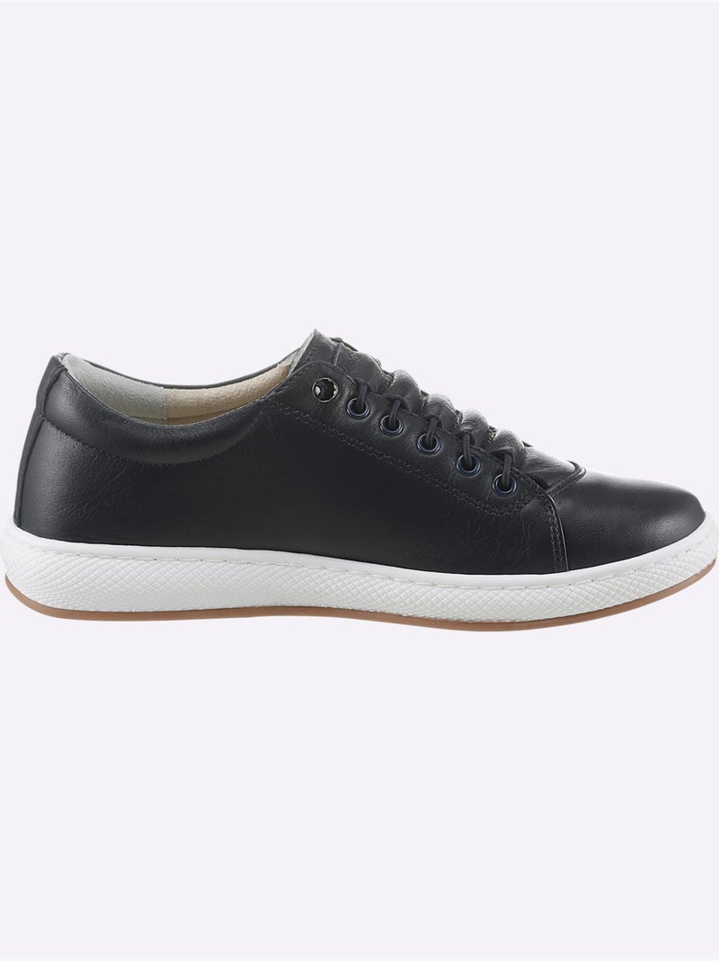 Sneakers Cuir Nappa De Vache - Taille Standard - Helline Bleu marine - Kiabi
