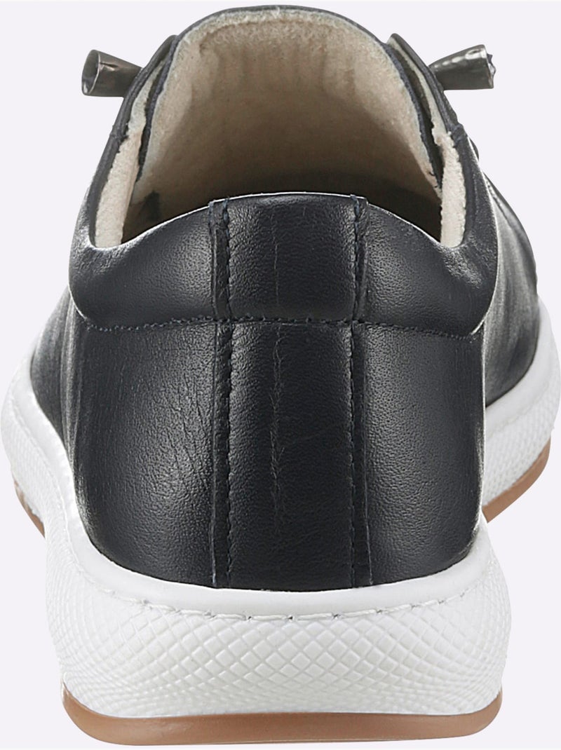 Sneakers Cuir Nappa De Vache - Taille Standard - Helline Bleu marine - Kiabi