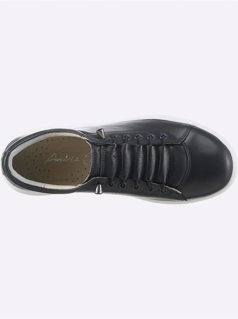Sneakers Cuir Nappa De Vache - Taille Standard - Helline Bleu marine - Kiabi