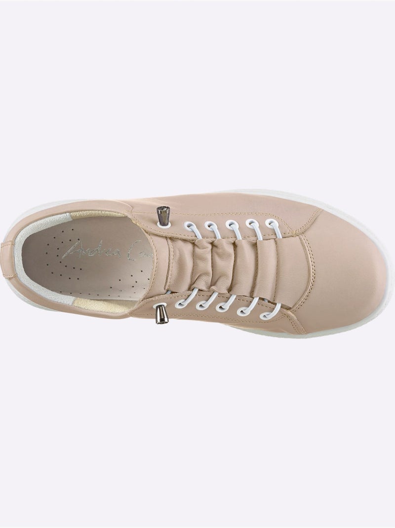 Sneakers Cuir Nappa De Vache - Taille Standard - Helline Rose poudré - Kiabi