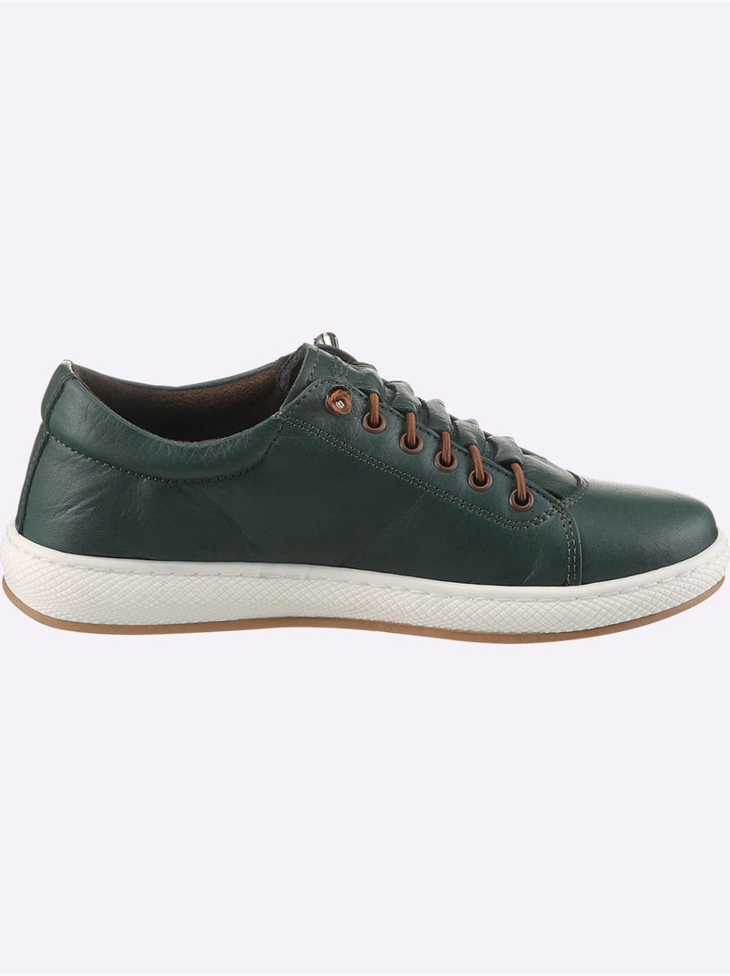 Sneakers Cuir Nappa De Vache - Taille Standard - helline Vert - Kiabi