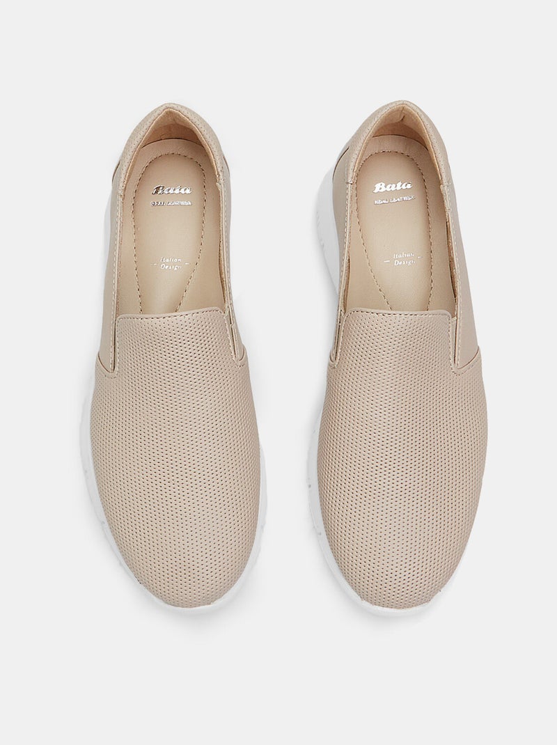 Sneakers en cuir  BATA Beige - Kiabi