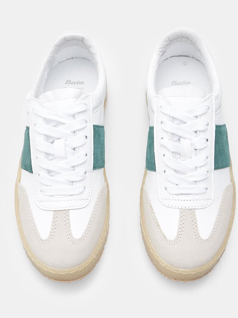 Sneakers en cuir BATA Blanc - Kiabi